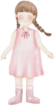 Spring girl cartoon character watercolor png