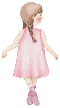 Spring girl cartoon character watercolor png