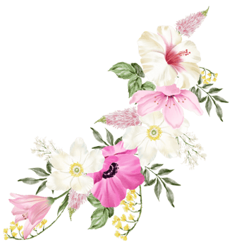 Spring floral bouquet watercolor flower blooming png