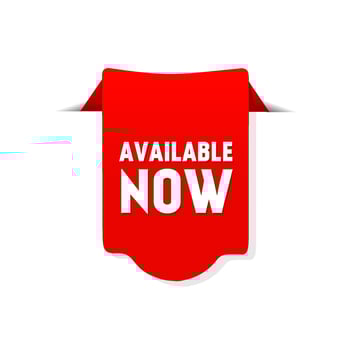 Available now banner label icon. Special offer design. vector
