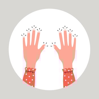 Tingling and numbness in the hands. Finger sensitivity problem. vector