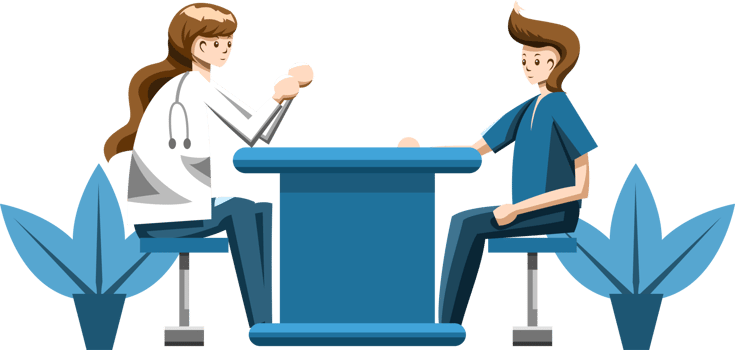 Doctor and patient png graphic clipart design