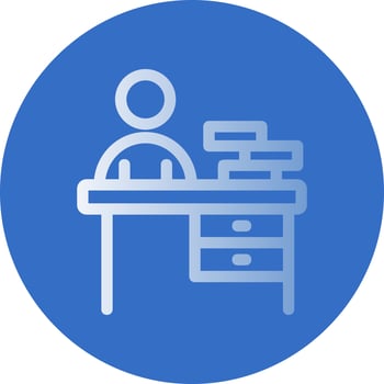 Office Desk Vector Icon Design