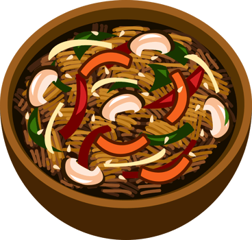 Japchae png graphic clipart design