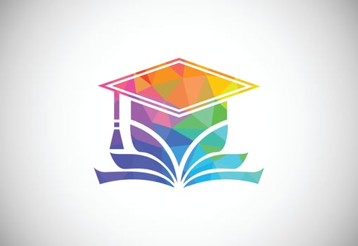 Modern low poly style education logo design, Geometric, and triangle book logo icon sign symbol. vector