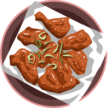 Korean fried chicken png graphic clipart design