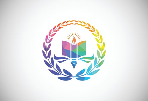 Modern low poly style education logo design, Geometric, and triangle book logo icon sign symbol. vector