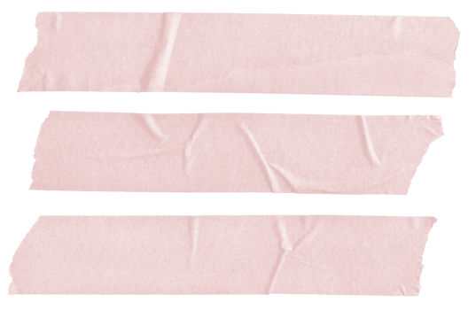 Three Pink Blank painter tape stickers isolated png