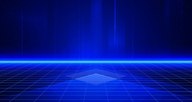 Digital technology internet network connection blue background, cyber information, abstract speed connect communication, innovation future meta tech, metaverse retro neon, Ai big data, illustration 3d vector