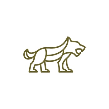 Standing leopard illustration line creative design vector