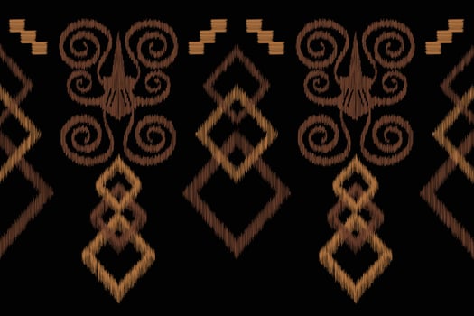 Ethnic Ikat fabric pattern geometric style.African Ikat embroidery Ethnic oriental pattern black background. Abstract,vector,illustration.For texture,clothing,scraf,decoration,carpet. vector