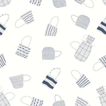 Ceramic mug for tea or coffee. Vector seamless pattern with cup. Great design for any purposes.