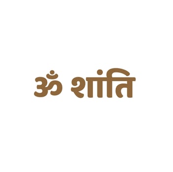 OM SHANTI Om peace written in hindi typography. RIP similar hindu culture word. vector