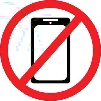 No Mobile or Smart Phone Allowed. Restriction Icon vector