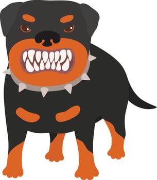 Illustration of a really vicious and evil looking dog. vector