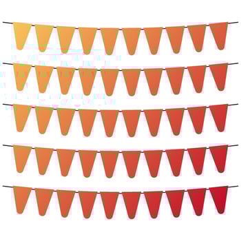 Colorful flags and bunting garlands for decoration. Decor elements with various patterns. Vector illustration