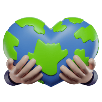 3D Illustration Holding Heart Shape Earth Icon png