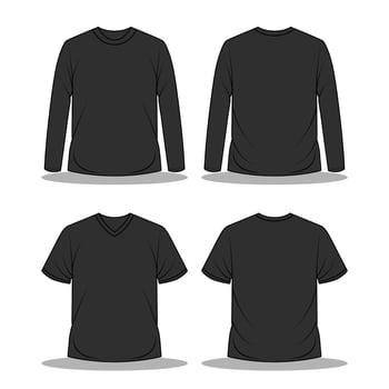 T Shirt Outline Black Template Mock Up vector