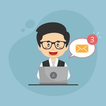 Bussiness Man Checking Email Inbox vector