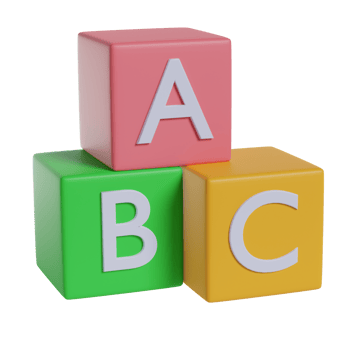 Alphabet Cube 3D Illustration png