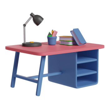 Study Desk 3D Illustration png