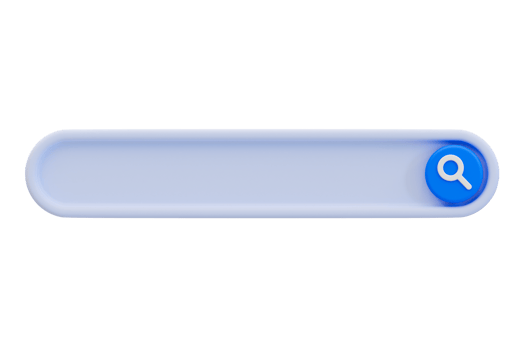 3d minimal blank search bar. SEO for better search results. web browsing concept. 3d rendering illustration. png