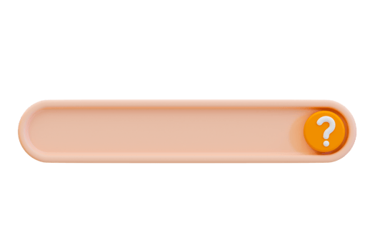 3d minimal blank search bar with a question icon button. answer finding concept. most asked question. 3d rendering illustration. png