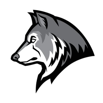wolf head mascot logo style vector