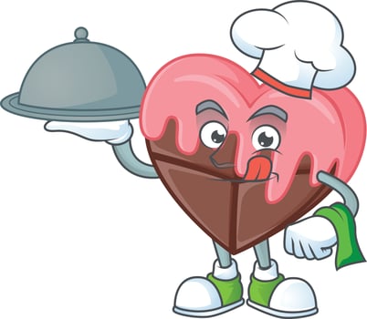 Love chocolate with pink cartoon character style vector