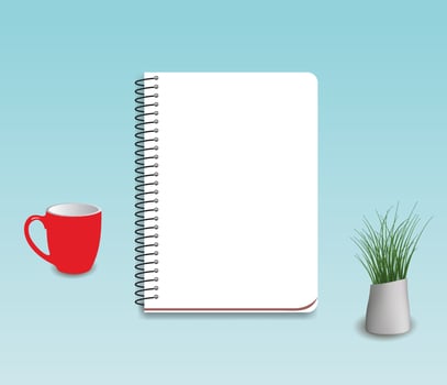 realistic notepad blank Design With Vector