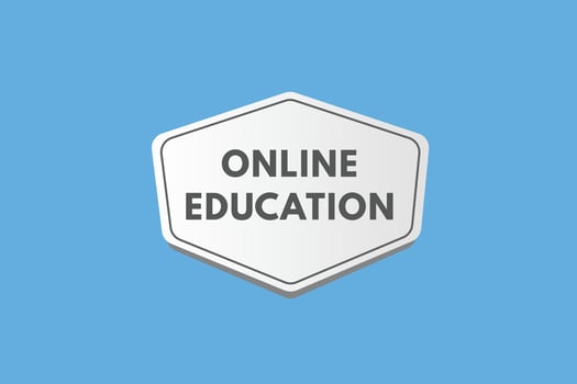 Online Education text Button. Online Education Sign Icon Label Sticker Web Buttons vector