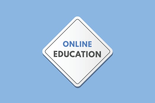 Online Education text Button. Online Education Sign Icon Label Sticker Web Buttons vector