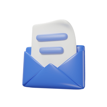 blue email for business with minimal style 3d rendering. png