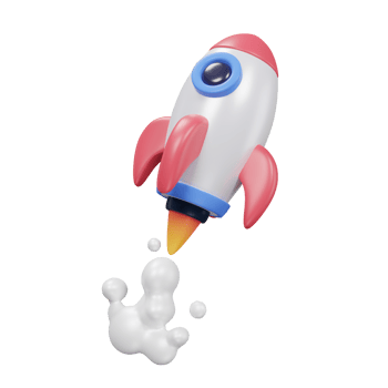 rocket start-up for business with minimal style 3d rendering. png
