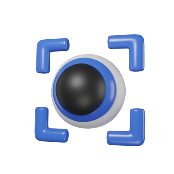 Retinal recognition to unlock about database and security icon 3D rendering png
