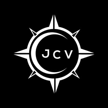 JCV abstract technology circle setting logo design on black background. JCV creative initials letter logo. vector