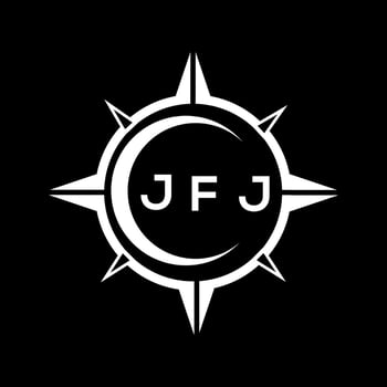 JFJ abstract technology circle setting logo design on black background. JFJ creative initials letter logo. vector