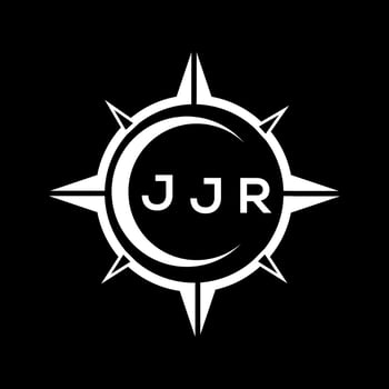 JJR abstract technology circle setting logo design on black background. JJR creative initials letter logo. vector