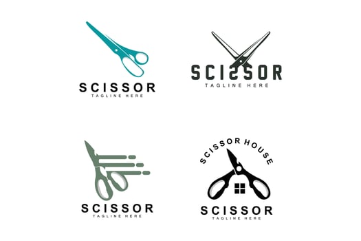 Scissors Logo Design, Barbershop Shaver Vector, Babershop Scissors Brand Illustration vector