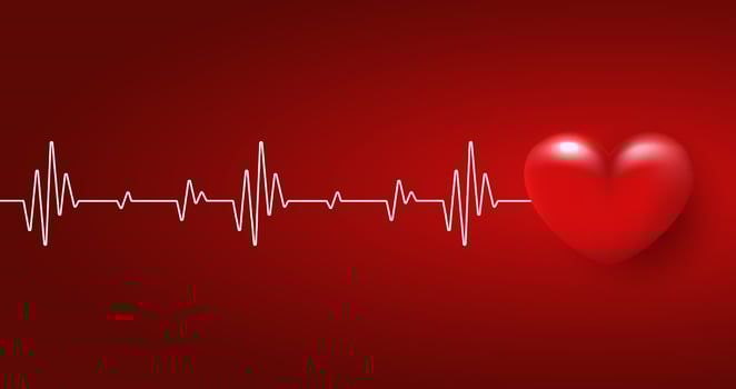 Healthcare heart shape with red cardio pulse. heartbeat lone, medical abstract background. modern simple design. icon. sign or logo. vector design.