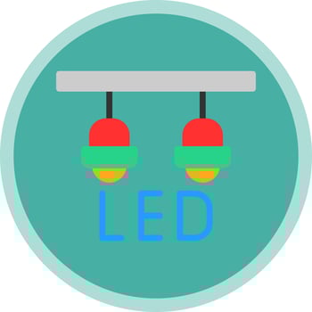 Led Lamp Vector Icon Design