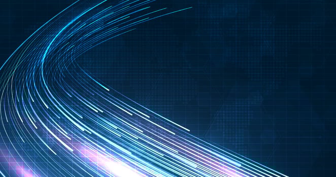 Blue light streak, fiber optic, speed line, futuristic background for 5g or 6g technology wireless data transmission, high-speed internet in abstract. internet network concept. vector design.