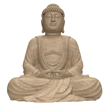 The wooden buddha for religious concept 3d rendering png