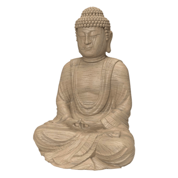 The wooden buddha for religious concept 3d rendering png