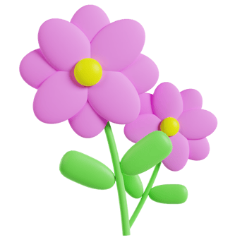 3D Pink Wildflowers png