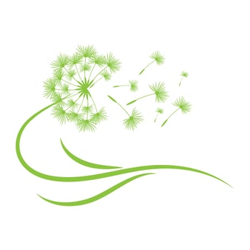 Dandelion flower logo vector and symbol template