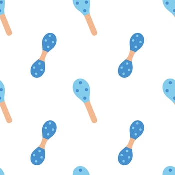 Vector flat hand drawn seamless pattern with maracas