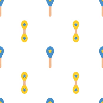 Vector flat hand drawn seamless pattern with maracas