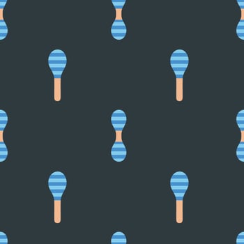 Vector flat hand drawn seamless pattern with maracas