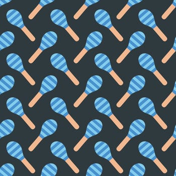 Vector flat hand drawn seamless pattern with maracas